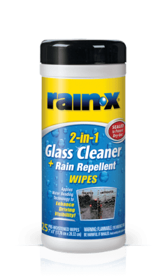 630022 Rain-X 2 en 1 Toallitas limpiadoras de vidrio, 25 u.