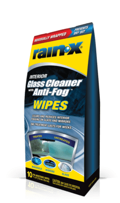 630040 Rain-X Glass Cleaner+Anti-Fog Wipe Box 10ct