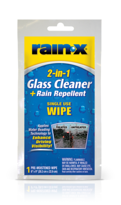 630062 Rain-X 2-in-1 Glass Cleaner Wipes 1ct